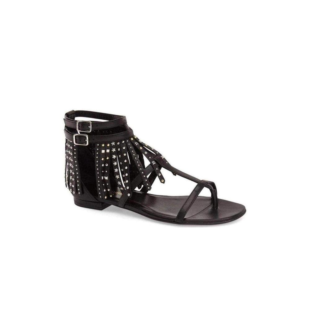 Saint Laurent - Leather Fringe Sandals - IT 40 - Picture 3 of 6